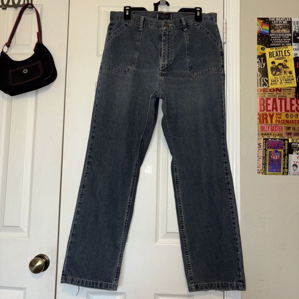 Vintage Wrangler for Women 14x30 High Rise Mom Jeans Medium Blue Square Pockets